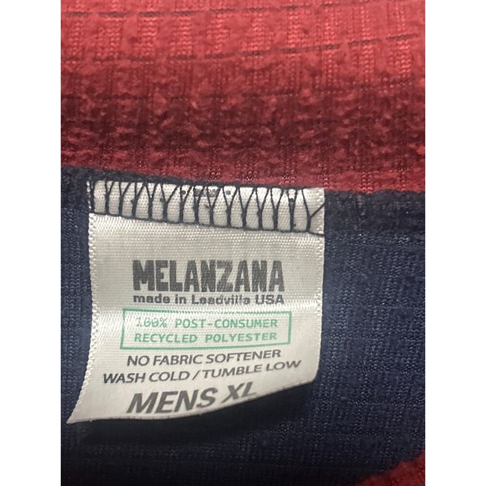 Melanzana Men's Recycled Polyester Made USA Color Block Navy Hoodie Sweater XL - Picture 4 of 5